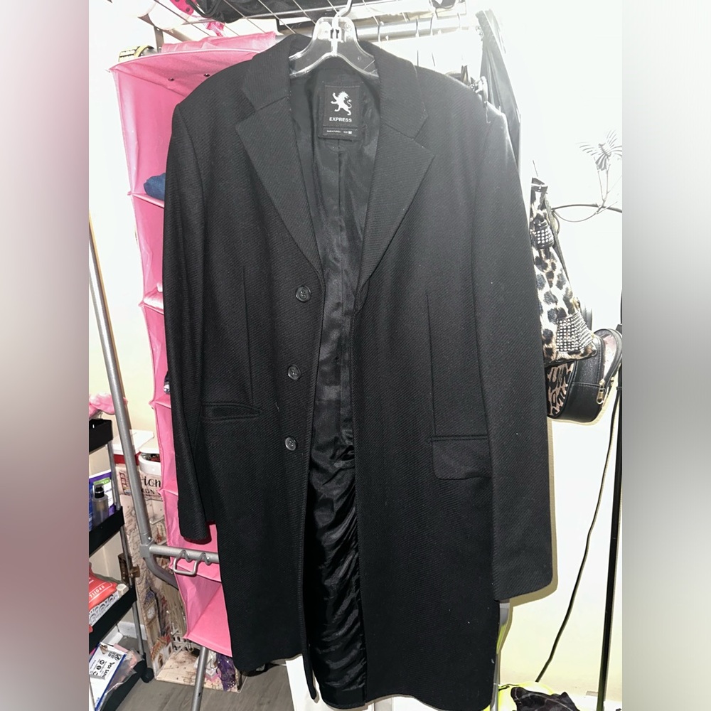 express long black trench coat